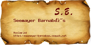 Seemayer Barnabás névjegykártya